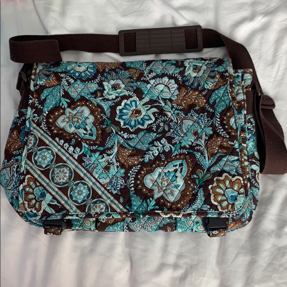 Vera Bradley Java Blue Laptop Messenger Bag